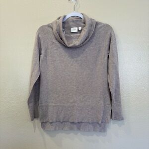 Cyrus Taupe Cowl Neck Knit Sweater XS Soft Lightweight Pullover
